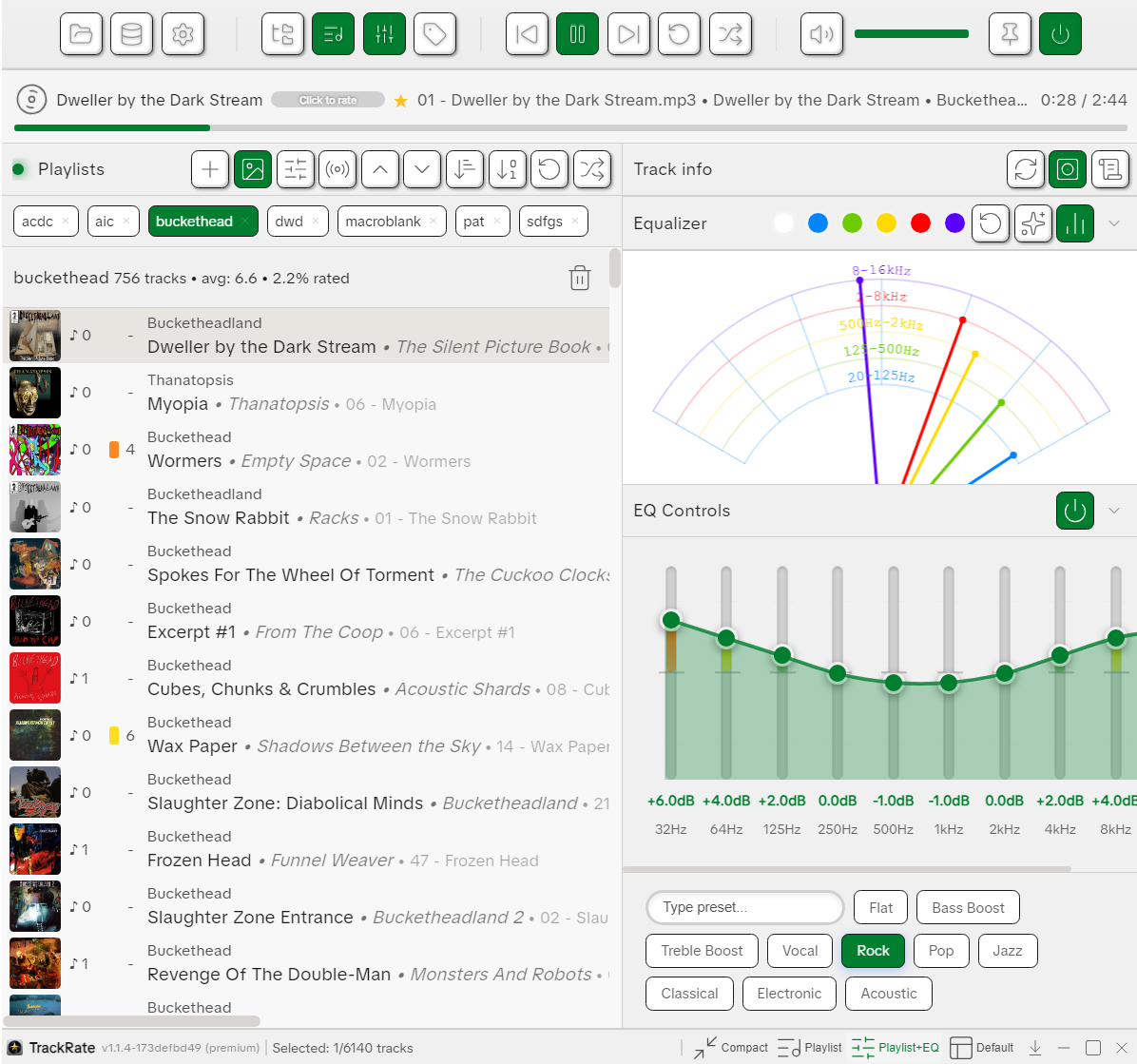 TrackRate Usage Screen