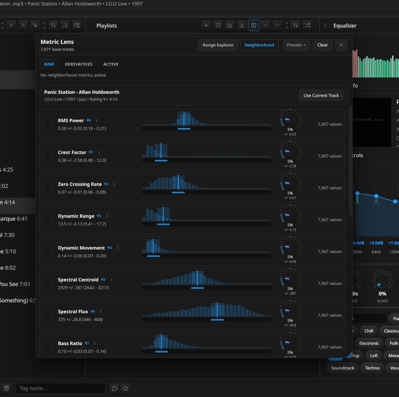 TrackRate Usage Screen
