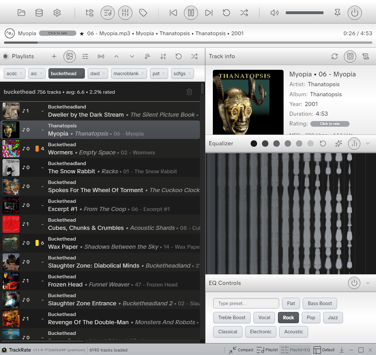 TrackRate Usage Screen