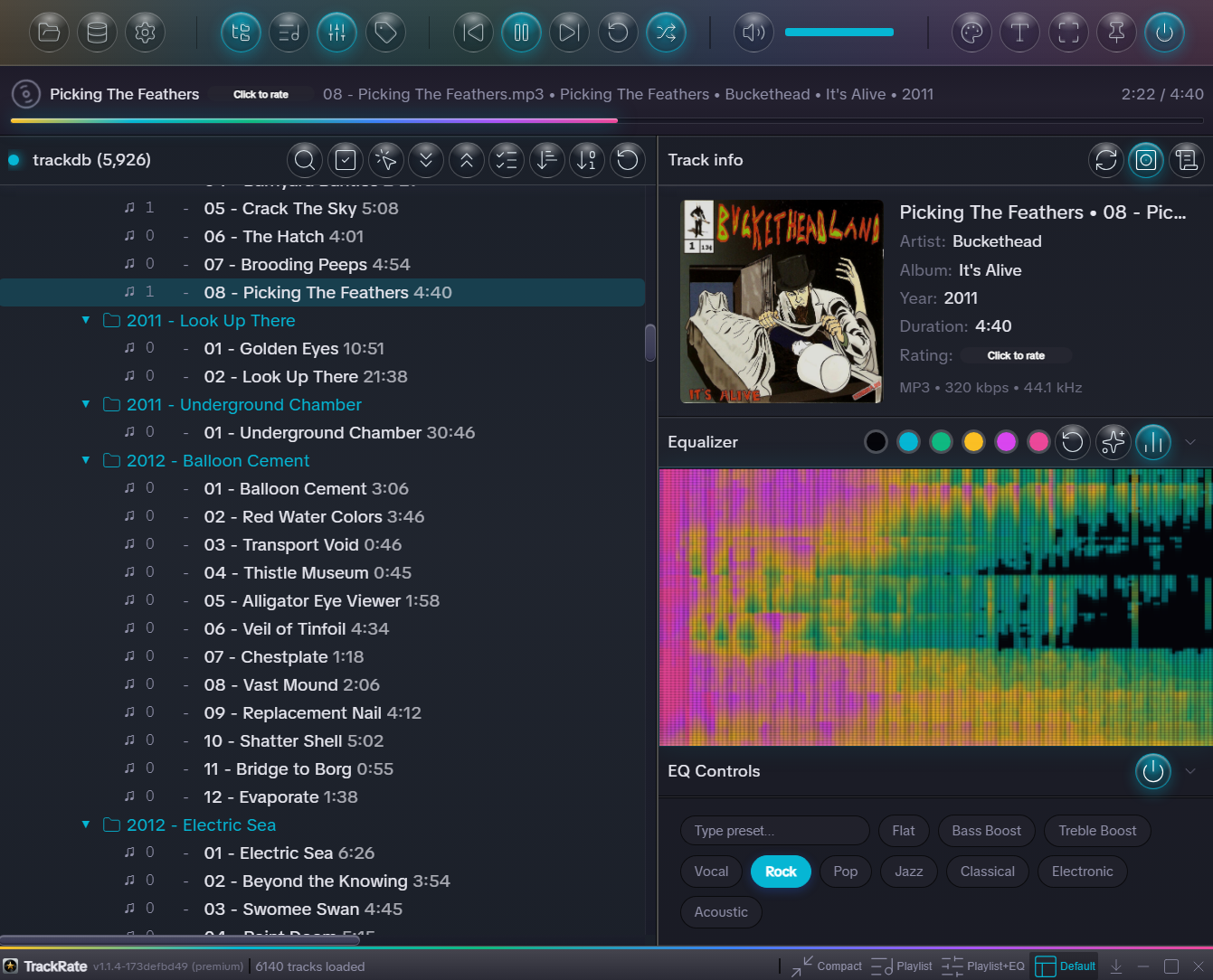 TrackRate Usage Screen