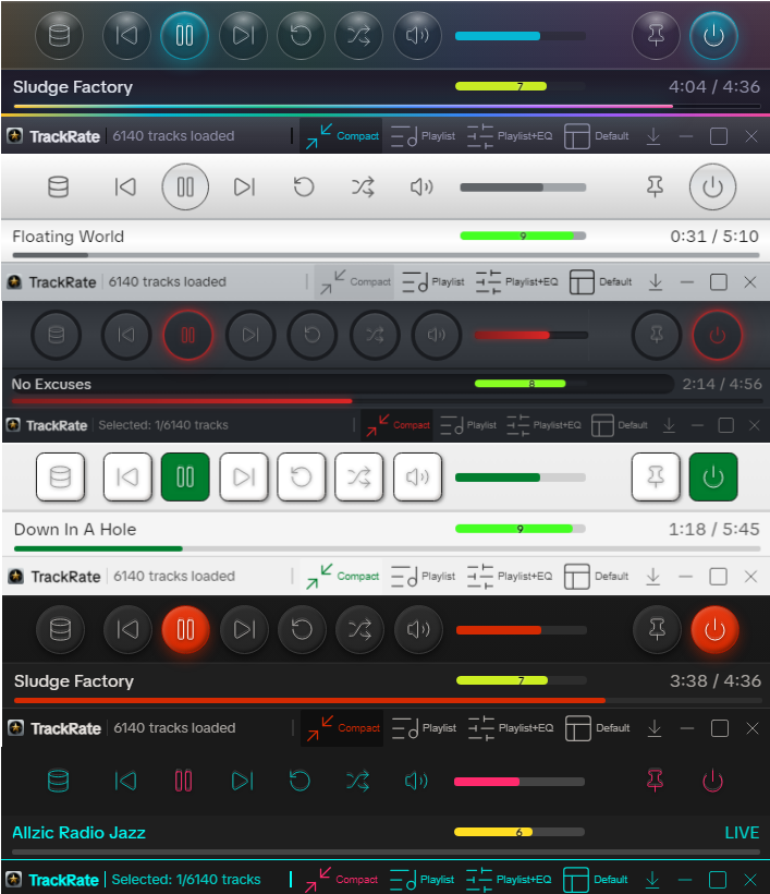 TrackRate Usage Screen